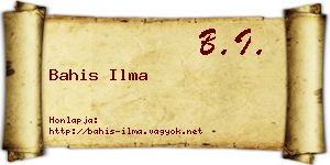 Bahis Ilma névjegykártya